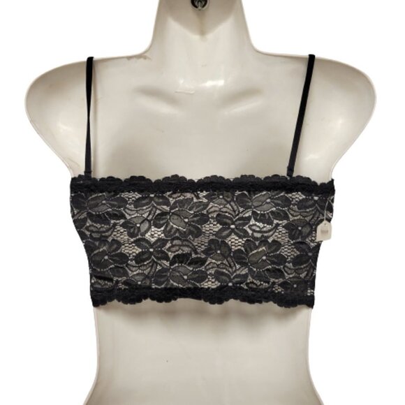 Sexy Black Bralette Crop Top Lace Bandeau Adjustable Straps Removable Pads - NEW - Picture 3 of 12